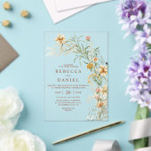 テラエレガントコッタ&ベージュボホフローラ結婚ズ アクリル招待状 (インサイチュ (ウェディング))