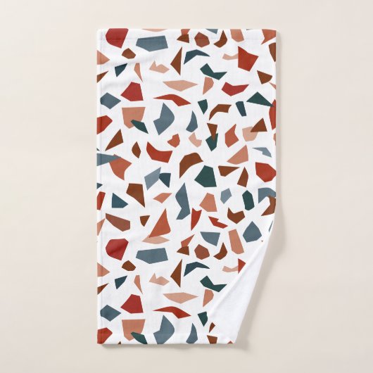 テラエレガントモダンッツォ大理石パターン風呂タオル バスタオルセット (ハンドタオル)