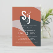 テラオーガニックコッタブルータイポグラフィ結婚ズ 招待状 (スタンド正面)