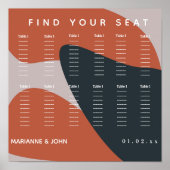 テラオーガニックコッタブルー結婚の座席表 ポスター (正面)