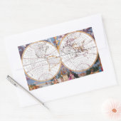 テラキュア球長方形石図の新しい地図 長方形シール (封筒)