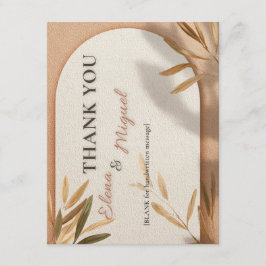 テラクォッタのアーチの結婚式 サンキューカード 招待状
