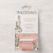 テラクォッタ & サボテン ウェディング オールインワン招待状 (内側)