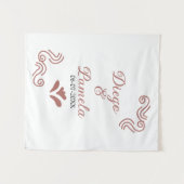 テラクッタブラックラスティックスペイン語ウェディングカップル タペストリー (正面(横))