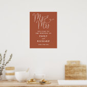テラクッタ 結婚式 ウェルカムサイン Mr. and Mrs. ポスター (キッチン)