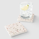 テラクラシックッツォ大理石の床パターン背景 ストーンコースター (横)