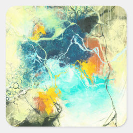 テラグリーン抽象デザイン スクエアシール