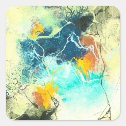 テラグリーン抽象デザイン スクエアシール (正面)