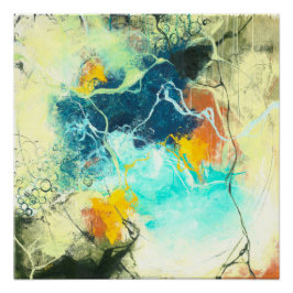 テラグリーン抽象デザイン ポスター