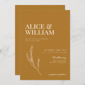 テラコエレガントッタ小麦結婚式招待状 招待状 (正面/裏面)