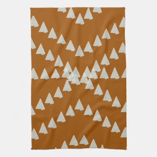 テラコクールッタオレンジの幾何矢印 キッチンタオル (縦)