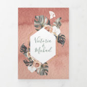 テラコタとサク結婚スの3倍招待状 三つ折り招待状 (カバー)