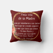テラコタとブラック·ラテンアメリカ系女性の母おもしろいの日 クッション (裏面)