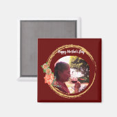 テラコタと金ゴールド母の日のカスタム写真 マグネット (正面/裏面)