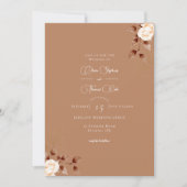 テラコタエレガントユーカリプトゥスオレンジフローラ結婚ス 招待状 (正面)
