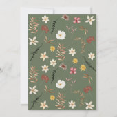 テラコタカラフルワイルドフラワー結婚ズボホ 招待状 (裏面)