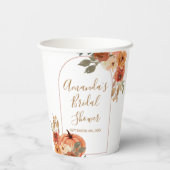 テラコタパンプキンフローラブライダルシャワーホワイト 紙コップ (裏面)