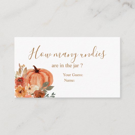 テラコタパンプキンブライダルシャワーいくつウンディー エンクロージャーカード (正面)