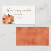 テラコタパンプキンブライダルシャワーどれだけのキャンディ エンクロージャーカード (正面/裏面)