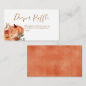 テラコタパンプキンボホアーチフローラおむつラッフル エンクロージャーカード (正面/裏面)