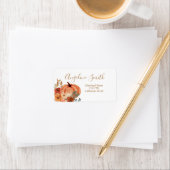 テラコタパンプキンボホアーチフローラベビーシャワー ラベル (インサイチュ)