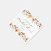 テラコタフラワーブライダルシャワーペーパーナプキン スタンダードカクテルナプキン (角)