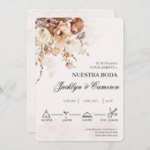 テラコタフローラスペインの結婚式招待状 招待状 (正面/裏面)