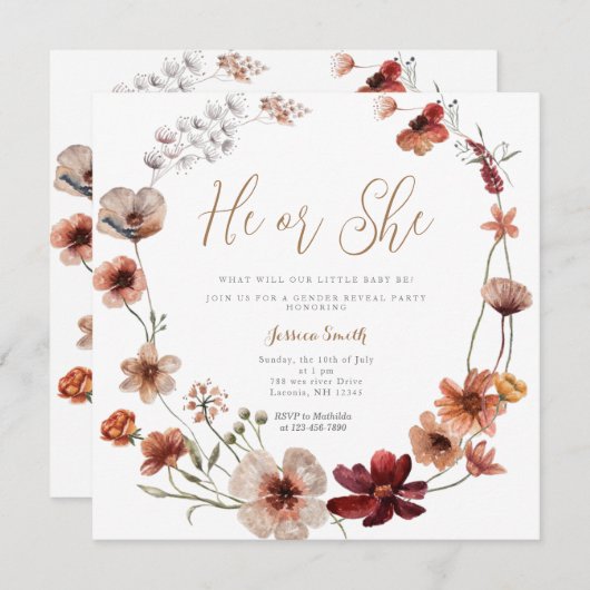 テラコタフローラ性本人を明かす 招待状 (正面/裏面)