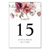 テラコタブルゴーニュ秋ボホフローラ牡丹結婚ズ テーブルナンバー (裏面)