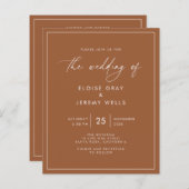 テラコタル結婚式招待状 (正面/裏面)