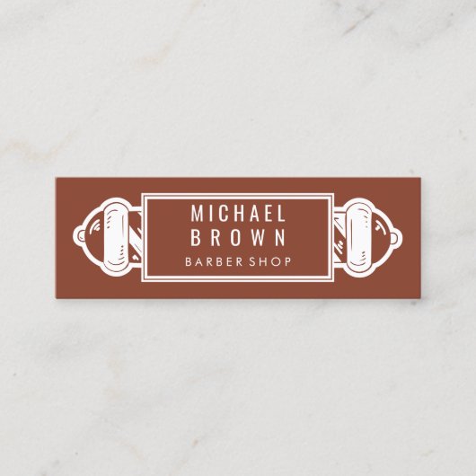 テラコタ理容師ポール |理容師 |美容師 スキニー名刺 (正面)