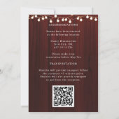 テラコタ素朴とマルーン花模様ズ結婚 招待状 (裏面)