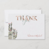 テラコタ結婚とサボテンのサンキューカード 出欠カード (正面)