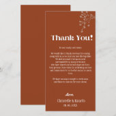 テラコタ結婚の場所設定サンキューカード (正面/裏面)