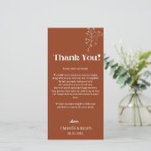 テラコタ結婚の場所設定サンキューカード (スタンド正面)
