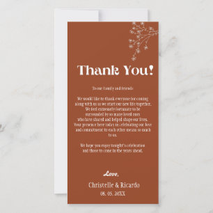 テラコタ結婚の場所設定サンキューカード