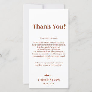 テラコタ結婚の場所設定サンキューカード