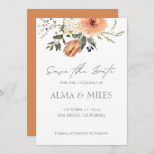 テラコタ花の日付を保存 セーブザデート (正面/裏面)