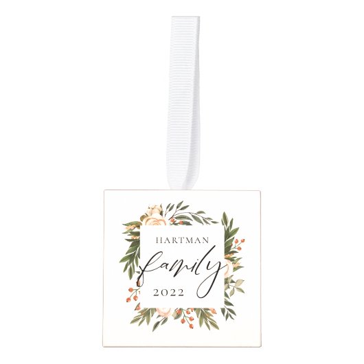 テラコッエレガントタボホフローラファミリー キューブオーナメント (正面)