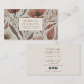 テラコッエレガントタボホワイルドフラワーフローラルパターン 名刺 (正面/裏面)