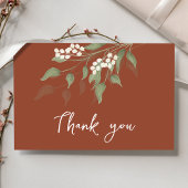 テラコッタありがとう書道フローラ緑 サンキューカード