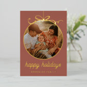 テラコッタお洒落オーナメント&ボウフォト 箔シーズンカード (立ち正面)