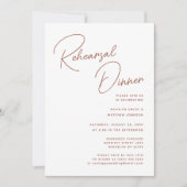 テラコッタお洒落スクリプトシックなリハーサルディナー 招待状 (正面)