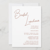 テラコッタお洒落スクリプトシックブライダルルンチョン 招待状 (正面)