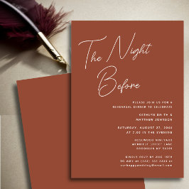 テラコッタお洒落スクリプトシック前の夜 招待状