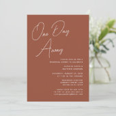 テラコッタお洒落スクリプトシック1日遠くに 招待状 (スタンド正面)