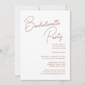 テラコッタお洒落スクリプトバチェロレッテ 招待状 (正面)