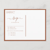 テラコッタお洒落書道結婚の インビテーションポストカード (裏面)