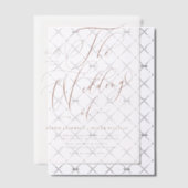 テラコッタお洒落書道結婚の ベラム紙招待状 (オフセット (招待状))