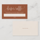 テラコッタかわいらしスクリプトオムツラッフルカード プレイスカード (正面/裏面)